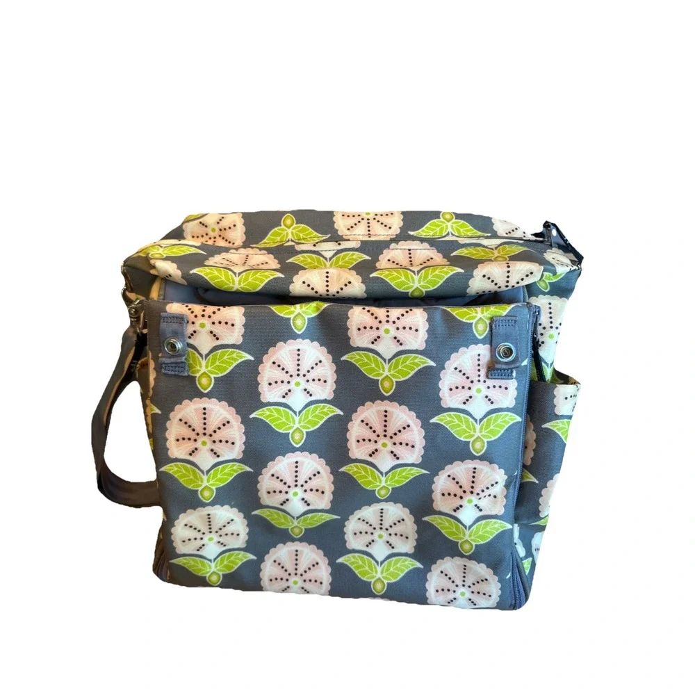 PETUNIA‎ PICKLE BOTTOM Boxy Backpack DIAPER BAG GREEN/PINK GRAY READ